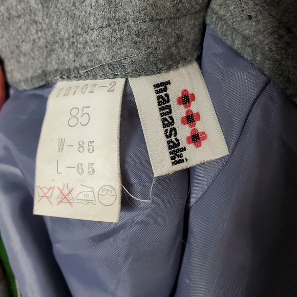 VINTAGE gray wool front pleat skirt - Picture 4 of 4